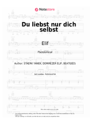Sheet music, chords Elif - Du liebst nur dich selbst