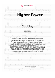Sheet music, chords Coldplay - Higher Power