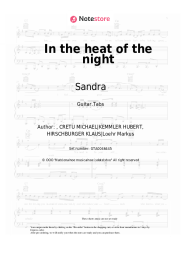 Sheet music, chords Sandra - In the heat of the night