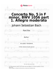 Sheet music, chords Johann Sebastian Bach - Concerto No. 5 in F minor, BWV 1056 part 1. Allegro moderato