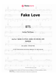 Sheet music, chords BTS - Fake Love