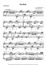 Sheet music, chords Ludwig van Beethoven - Für Elise (Bagatelle No. 25 in A minor)