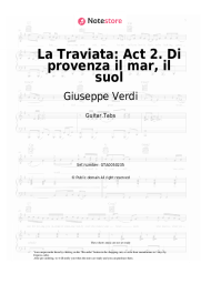 Sheet music, chords Giuseppe Verdi - La Traviata: Act 2. Di provenza il mar, il suol