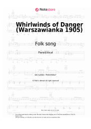 Sheet music, chords Folk song - Whirlwinds of Danger (Warszawianka 1905)