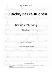 Sheet music, chords German folk song - Backe, backe Kuchen