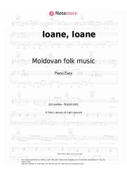 Sheet music, chords Moldovan folk music - Ioane, Ioane