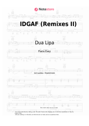 Sheet music, chords Dua Lipa - IDGAF (Remixes II)