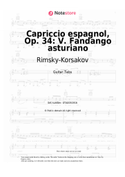 Sheet music, chords Rimsky-Korsakov - Capriccio espagnol, Op. 34: V. Fandango asturiano
