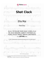 Sheet music, chords Ella Mai - Shot Clock