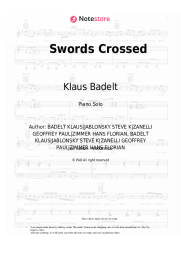 Sheet music, chords Klaus Badelt - Swords Crossed
