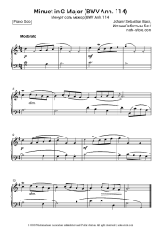 Sheet music, chords Johann Sebastian Bach - Minuet in G Major (BWV Anh. 114)