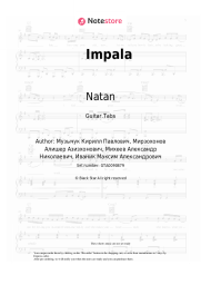 Sheet music, chords Natan - Impala