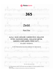 Sheet music, chords Zedd, Katy Perry - 365