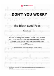 Sheet music, chords The Black Eyed Peas, Shakira, David Guetta - DON'T YOU WORRY