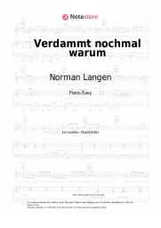 Sheet music, chords Norman Langen - Verdammt nochmal warum