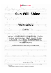 Sheet music, chords Robin Schulz, Tom Walker - Sun Will Shine