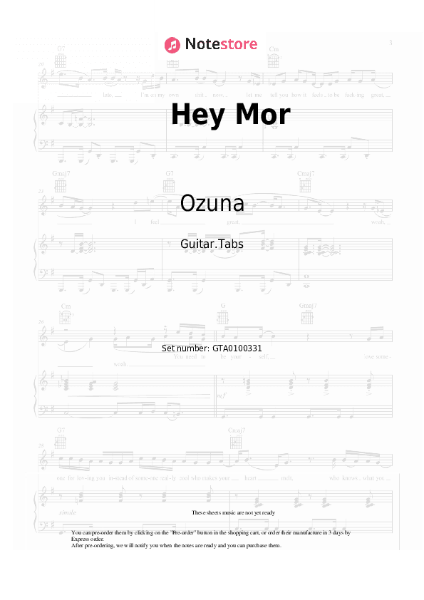 Hey Mor - Ozuna, Feid Tabs - Guitar.Tabs