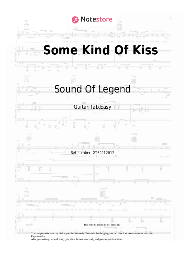 Some Kind Of Kiss - Sound Of Legend Tabs Easy - Guitar.Tab.Easy