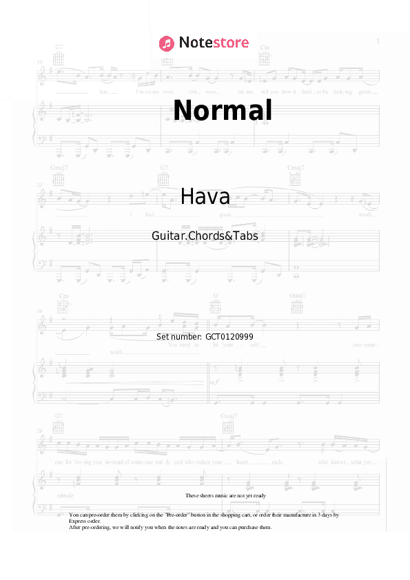 Normal - Hava, DARDAN Chords and Tabs - Guitar.Chords&Tabs
