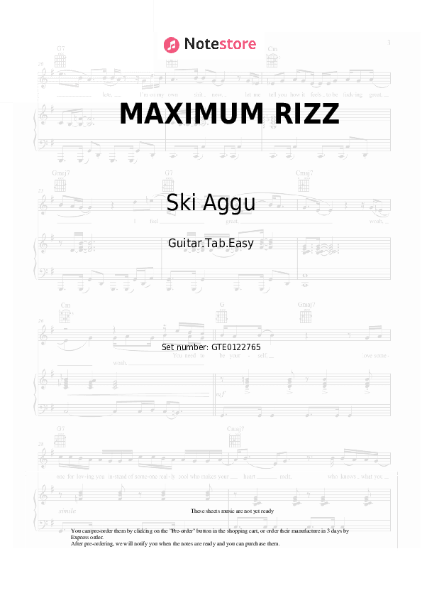 MAXIMUM RIZZ - Ski Aggu Tabs Easy - Guitar.Tab.Easy