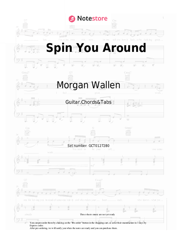 Spin You Around - Morgan Wallen Chords and Tabs - Guitar.Chords&Tabs