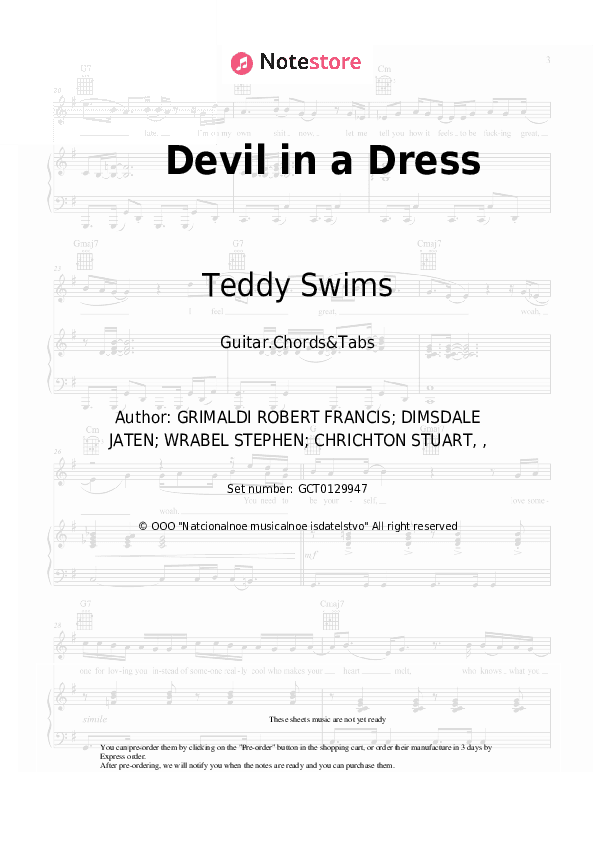Devil in a Dress - Teddy Swims Chords and Tabs - Guitar.Chords&Tabs
