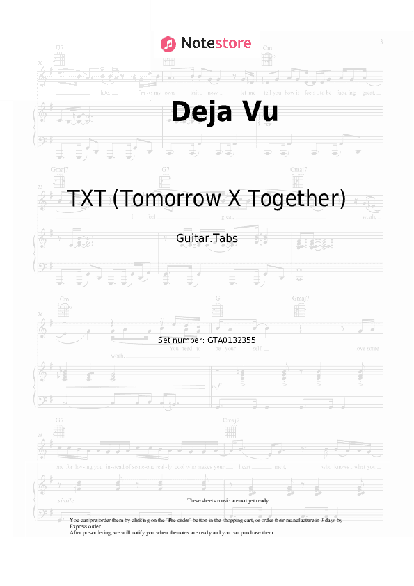 Deja Vu - Tomorrow X Together Tabs - Guitar.Tabs