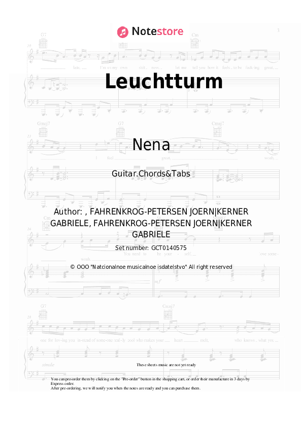 Leuchtturm - Nena Chords and Tabs - Guitar.Chords&Tabs