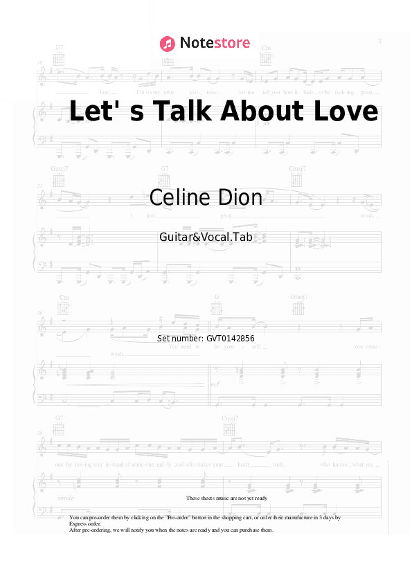 Let' s Talk About Love - Celine Dion Chords and Voice - Guitar&Vocal.Tab
