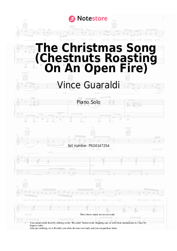 The Christmas Song (Chestnuts Roasting On An Open Fire) - Vince Guaraldi Piano Sheet Music - Piano.Solo