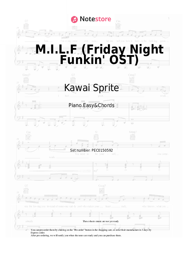 M.I.L.F (Friday Night Funkin' OST) - Sheet Music Easy and Chords - Piano.Easy&Chords