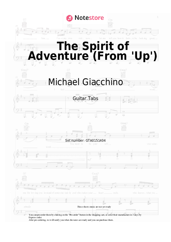 The Spirit of Adventure (From 'Up') - Michael Giacchino Tabs - Guitar.Tabs