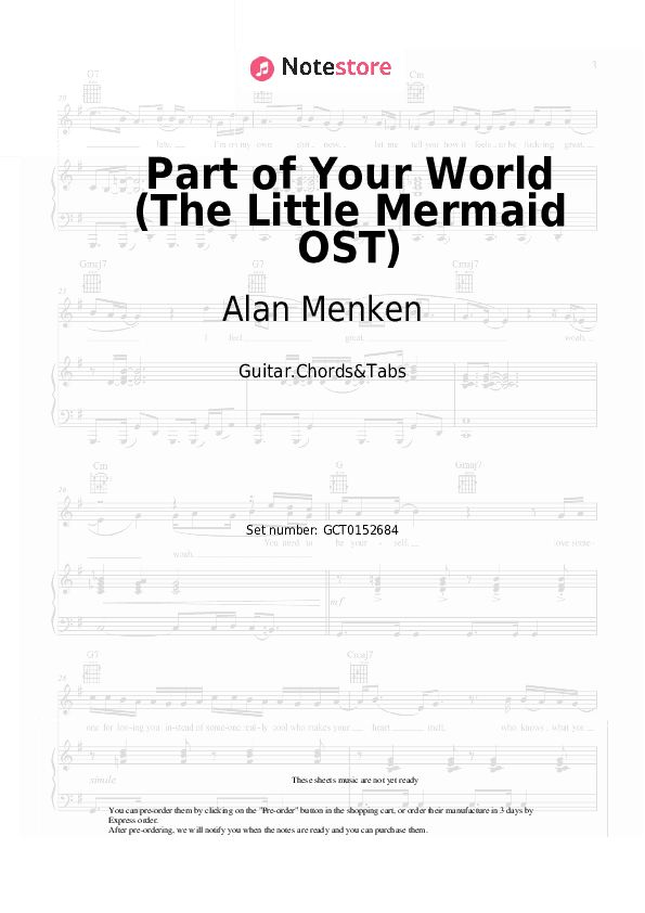 Part of Your World (The Little Mermaid OST) - Alan Menken Chords and Tabs - Guitar.Chords&Tabs