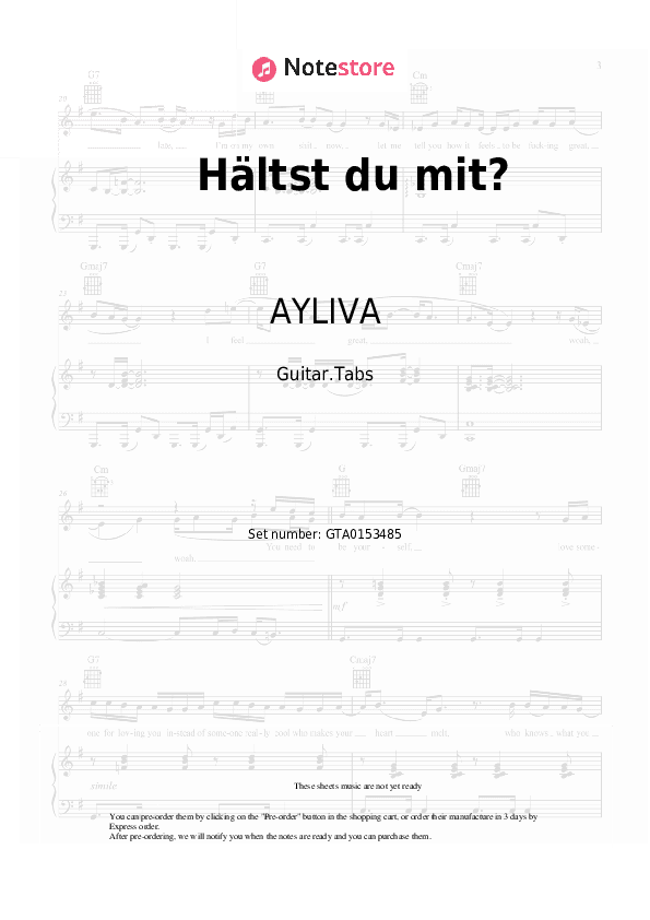Hältst du mit? - AYLIVA Tabs - Guitar.Tabs