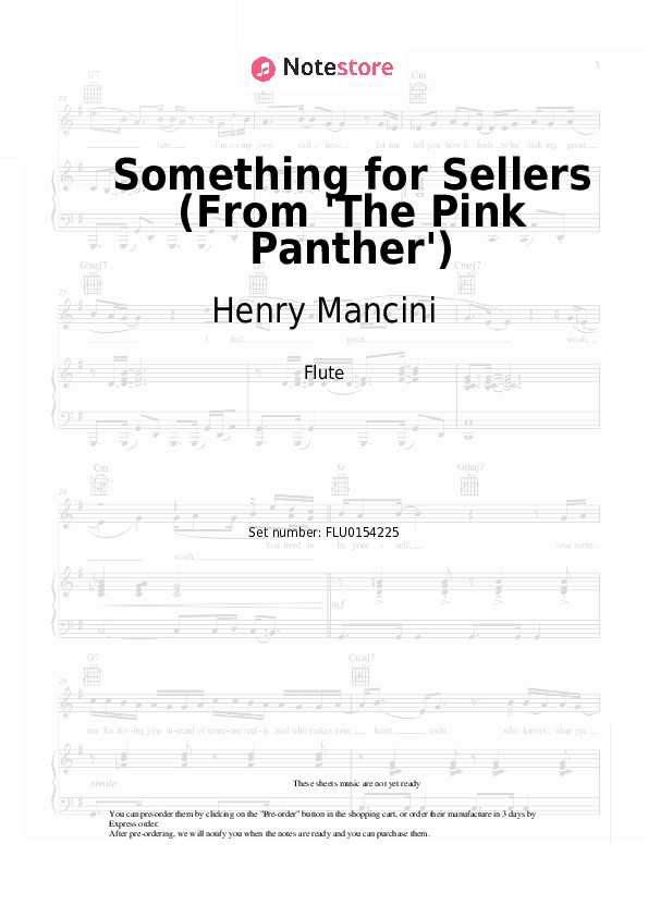 Something for Sellers (From 'The Pink Panther') - Henry Mancini Flute Sheet Music - Flute
