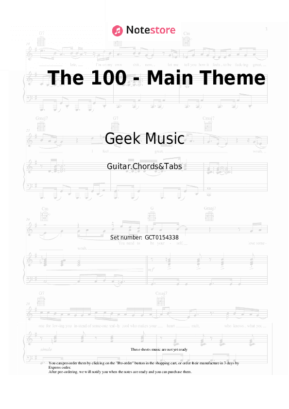 The 100 - Main Theme - Geek Music Chords and Tabs - Guitar.Chords&Tabs