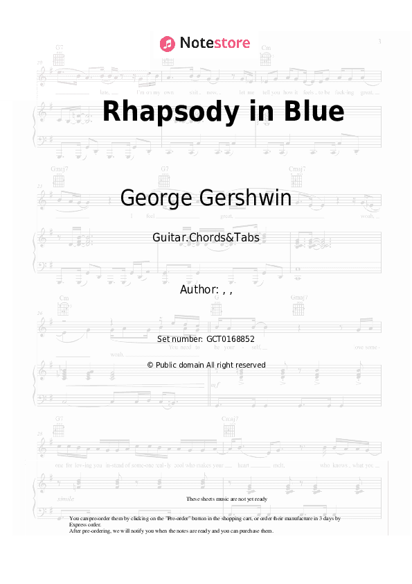 Rhapsody in Blue - George Gershwin Chords and Tabs - Guitar.Chords&Tabs