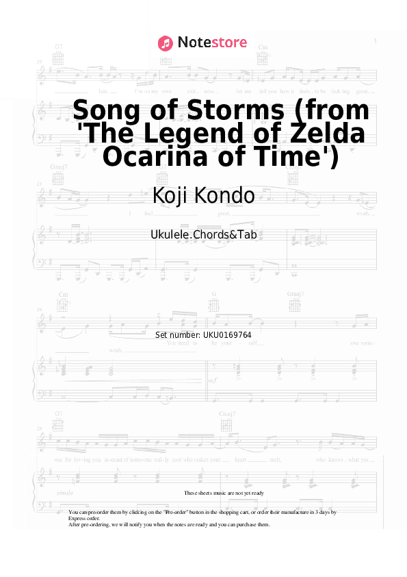 Song of Storms (from 'The Legend of Zelda Ocarina of Time') - Koji Kondo Ukulele Sheet Music - Ukulele.Chords&Tab