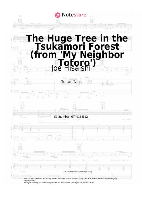 The Huge Tree in the Tsukamori Forest (from 'My Neighbor Totoro') - Joe Hisaishi Tabs - Guitar.Tabs