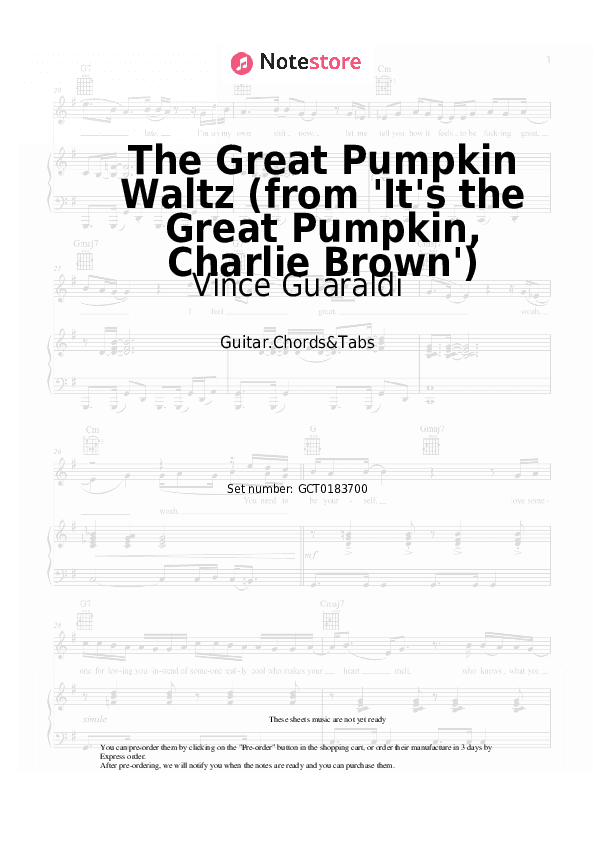 The Great Pumpkin Waltz (from 'It's the Great Pumpkin, Charlie Brown') - Vince Guaraldi Chords and Tabs - Guitar.Chords&Tabs