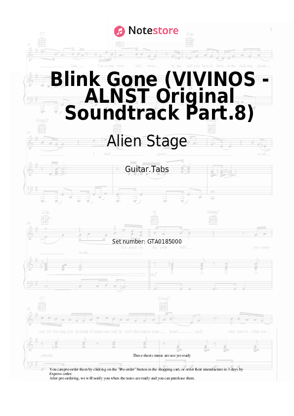 Blink Gone (VIVINOS - ALNST Original Soundtrack Part.8) - Alien Stage Tabs - Guitar.Tabs