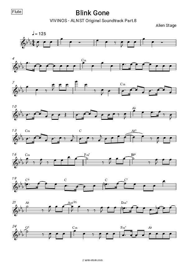 Blink Gone (VIVINOS - ALNST Original Soundtrack Part.8) - Alien Stage Flute Sheet Music - Flute