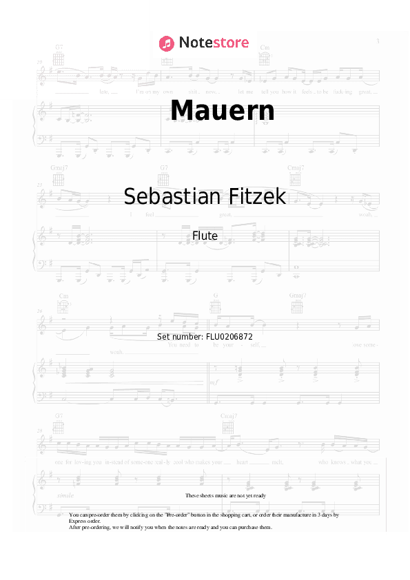 Mauern - Sebastian Fitzek, LOTTE Flute Sheet Music - Flute