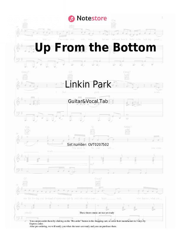 Up From the Bottom - Linkin Park Chords and Voice - Guitar&Vocal.Tab