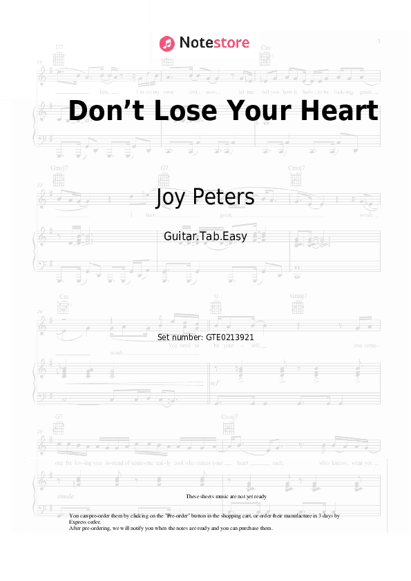 Don’t Lose Your Heart - Joy Peters Tabs Easy - Guitar.Tab.Easy