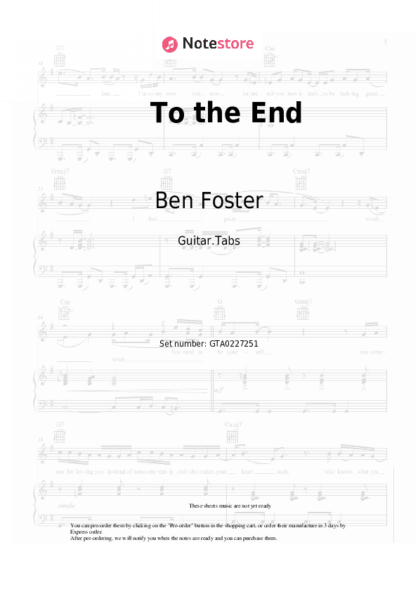To the End - Ben Foster, Nicholas Foster, Samuel Thompson Tabs - Guitar.Tabs