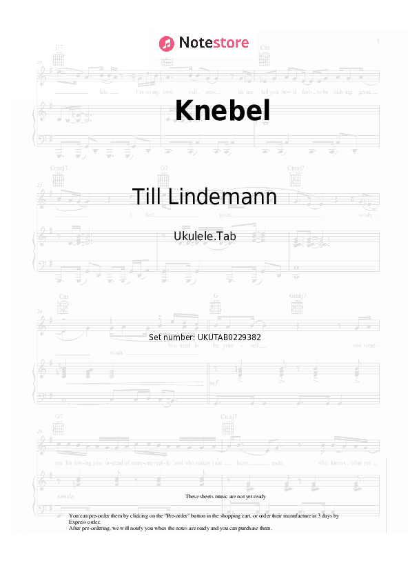 Knebel - Till Lindemann Sheet Music - Ukulele.Tab