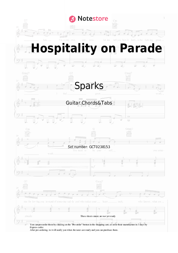 Hospitality on Parade - Sparks Chords and Tabs - Guitar.Chords&Tabs