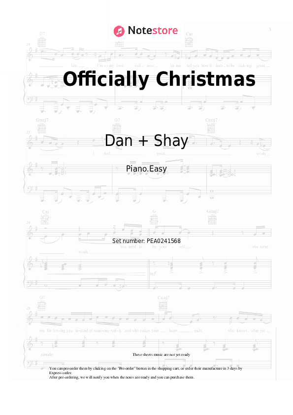 Officially Christmas - Dan + Shay Piano Sheet Music Easy - Piano.Easy