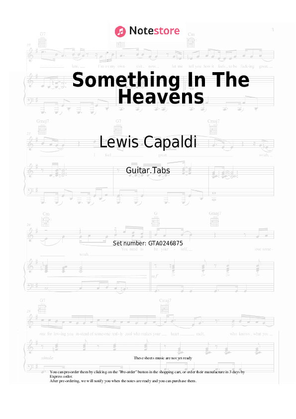 Something In The Heavens - Lewis Capaldi Tabs - Guitar.Tabs